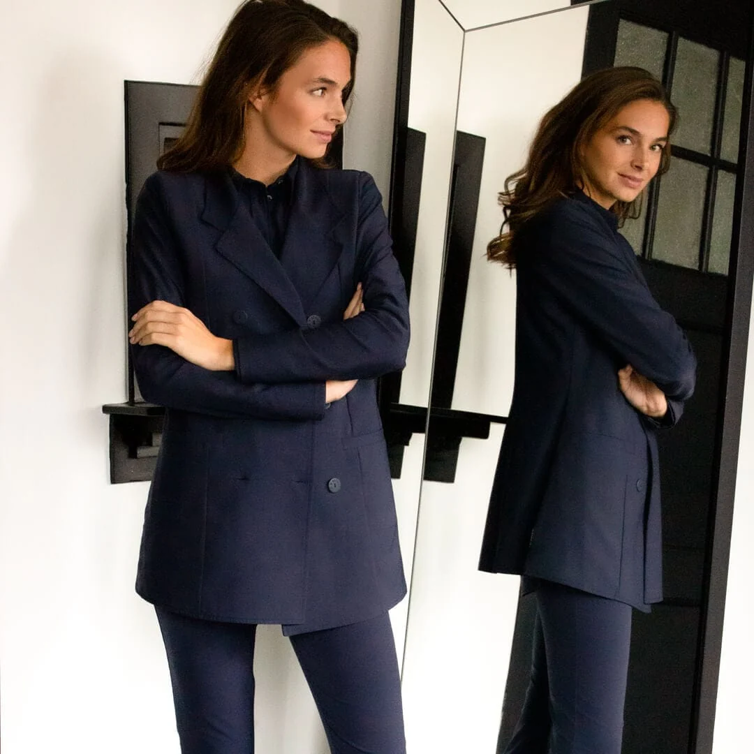 Blazer Double-Breasted Travel | Donkerblauw - Image 8