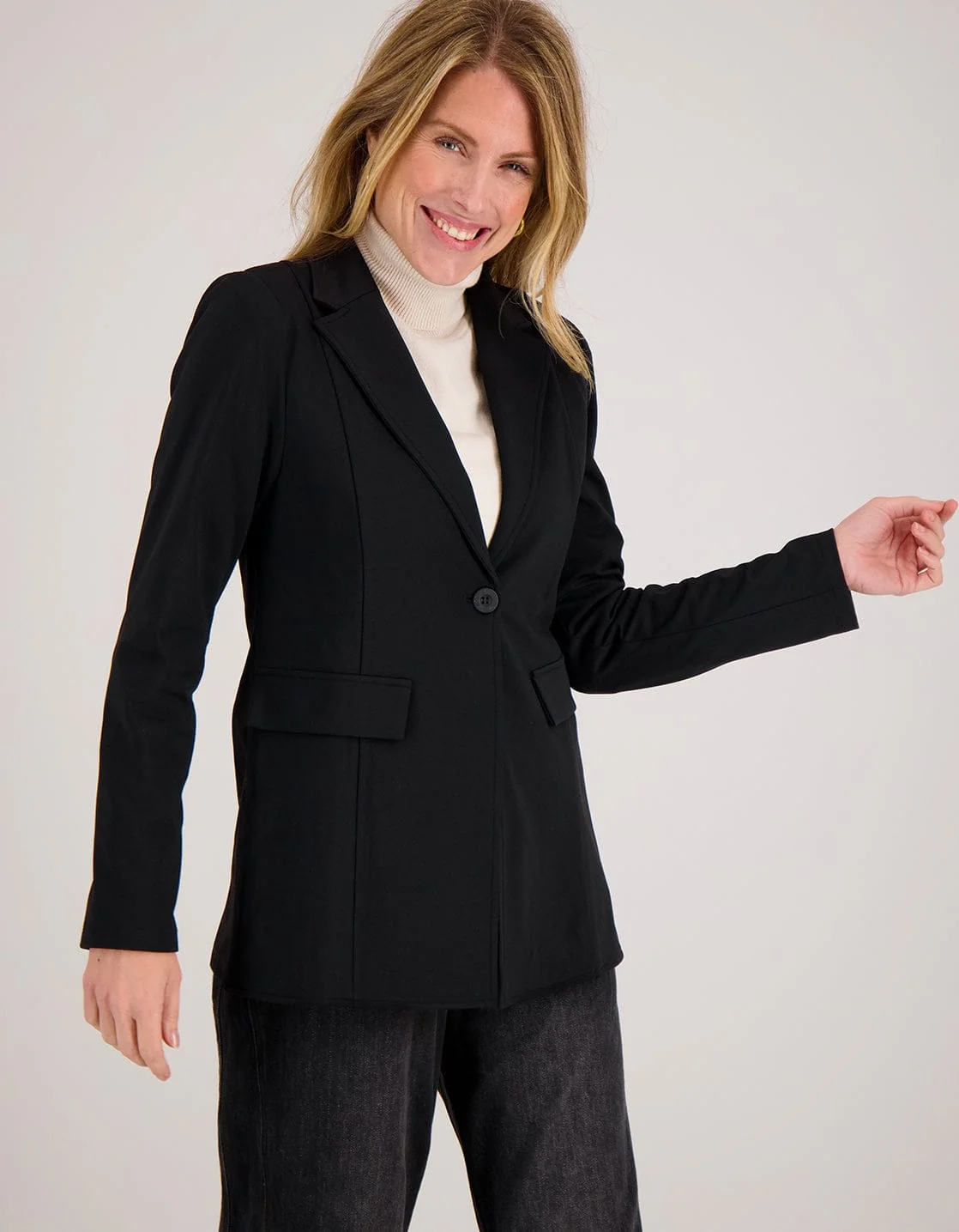 Blazer Straight Travel Brushed | Zwart - Image 3