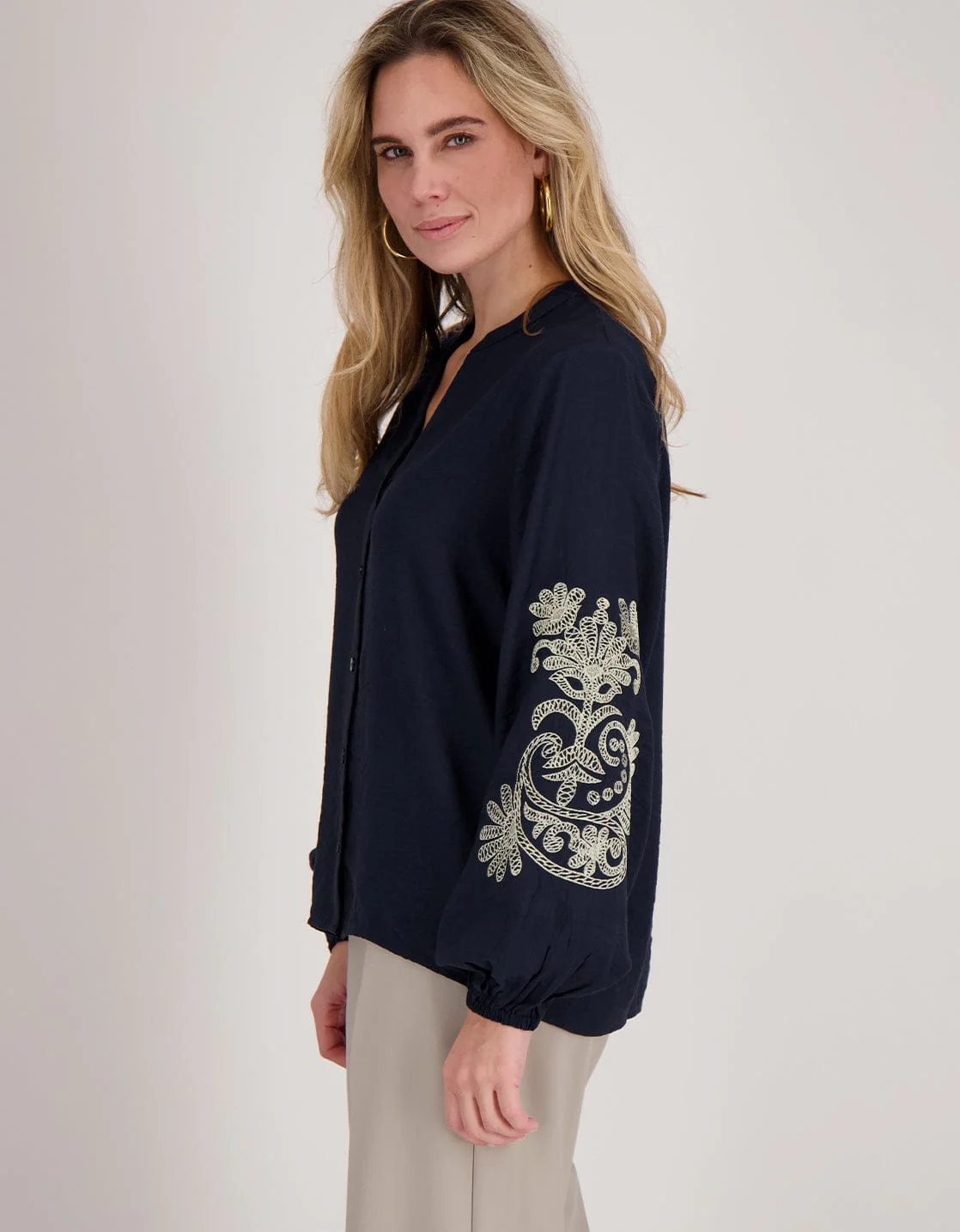 Blouse Bobby | Donkerblauw - Image 4