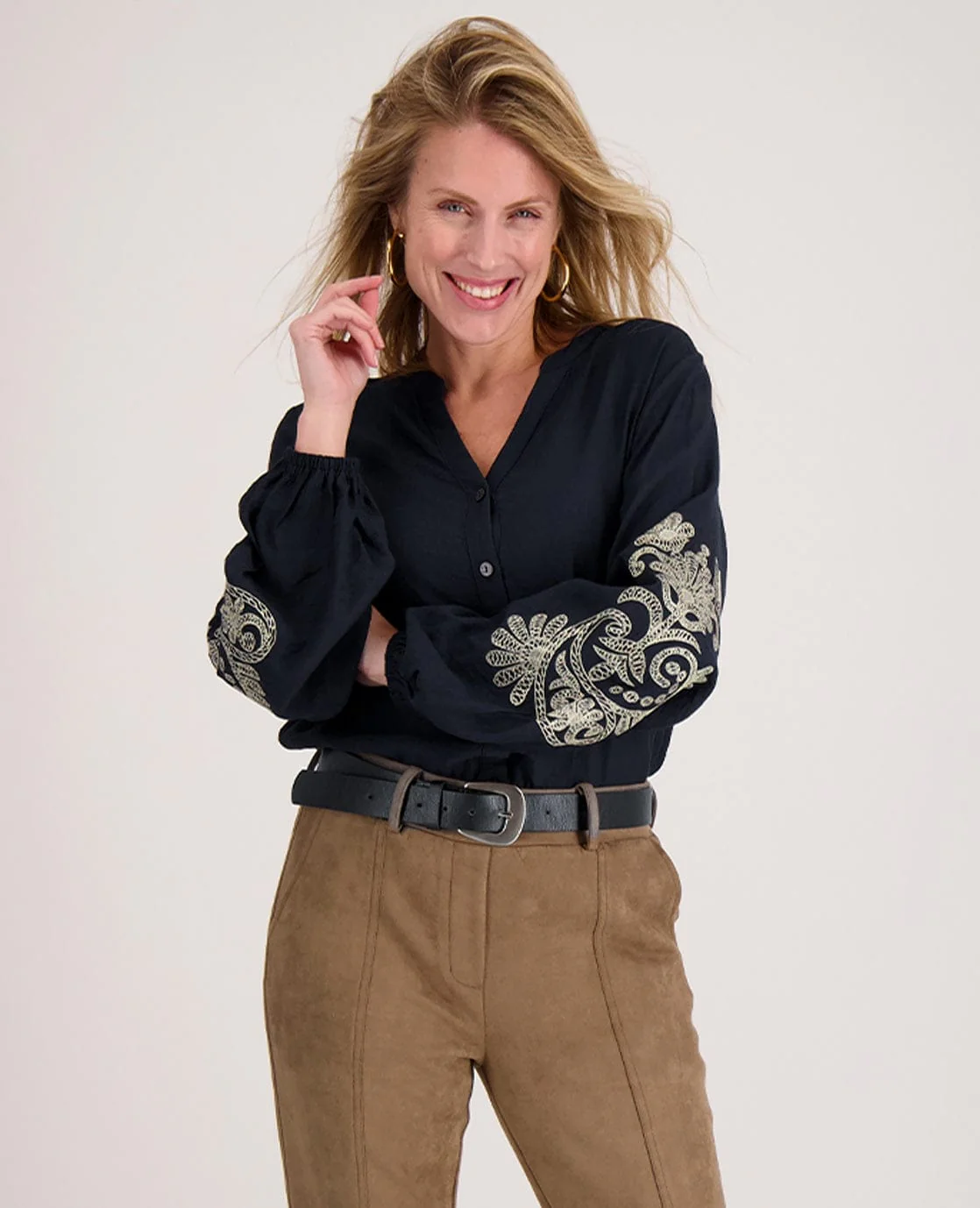 Blouse Bobby | Donkerblauw - Image 8
