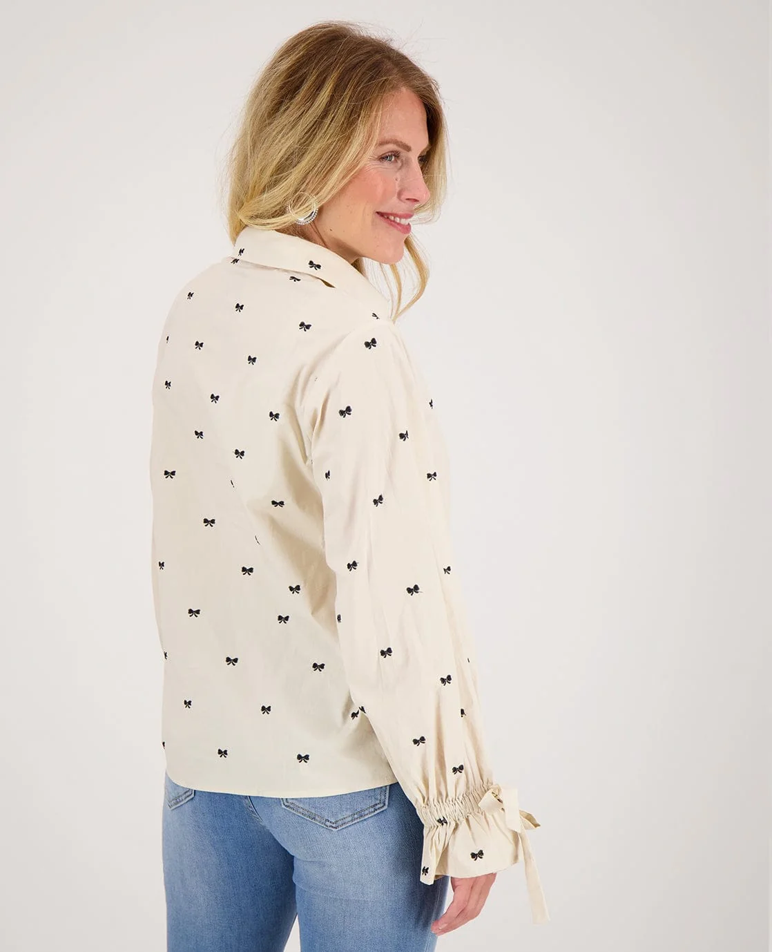Blouse Elaine | Greige/Zwart - Image 5