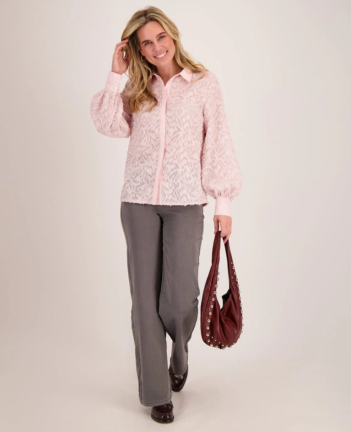 Blouse Jacquard | Soft Pink - Image 8