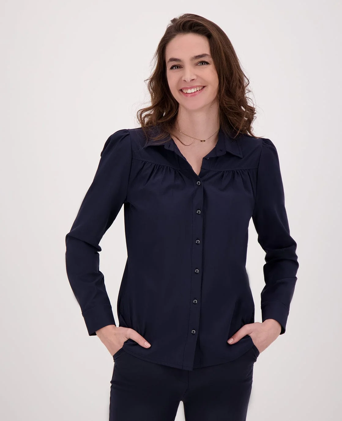 Blouse Joëlle Travel | Donkerblauw - Image 3