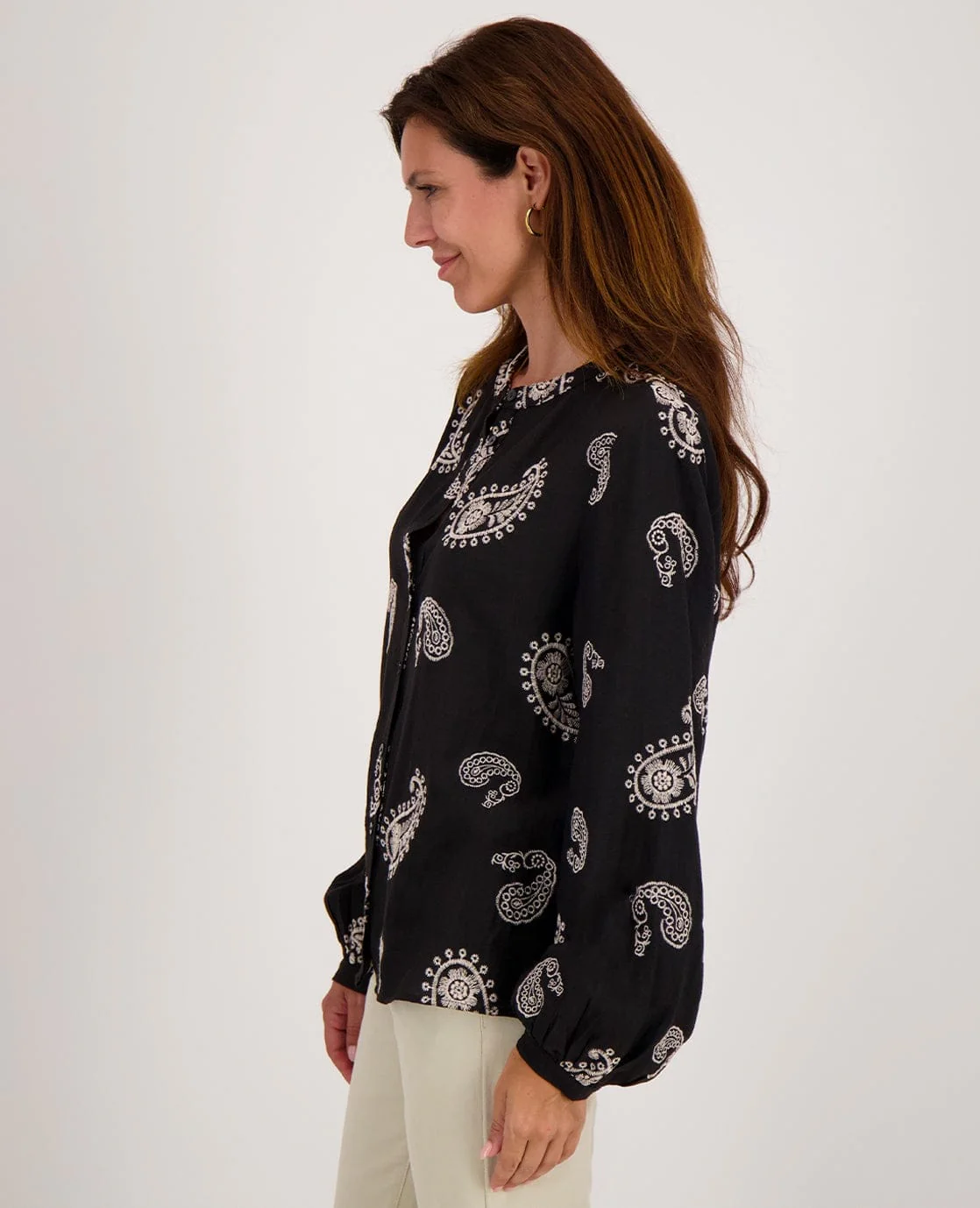 Blouse Liese | Zwart/Greige - Image 5