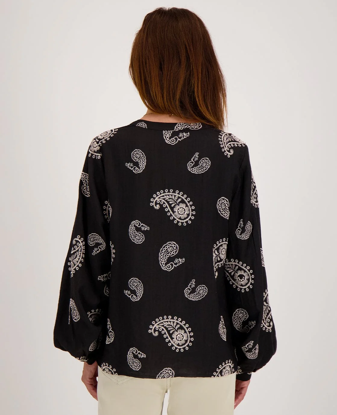 Blouse Liese | Zwart/Greige - Image 6