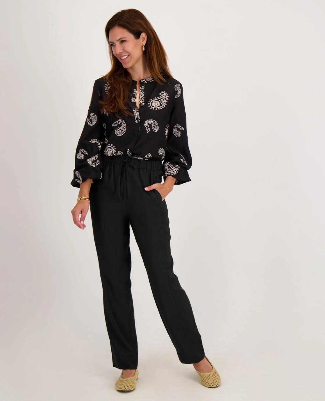 Blouse Liese | Zwart/Greige - Image 8