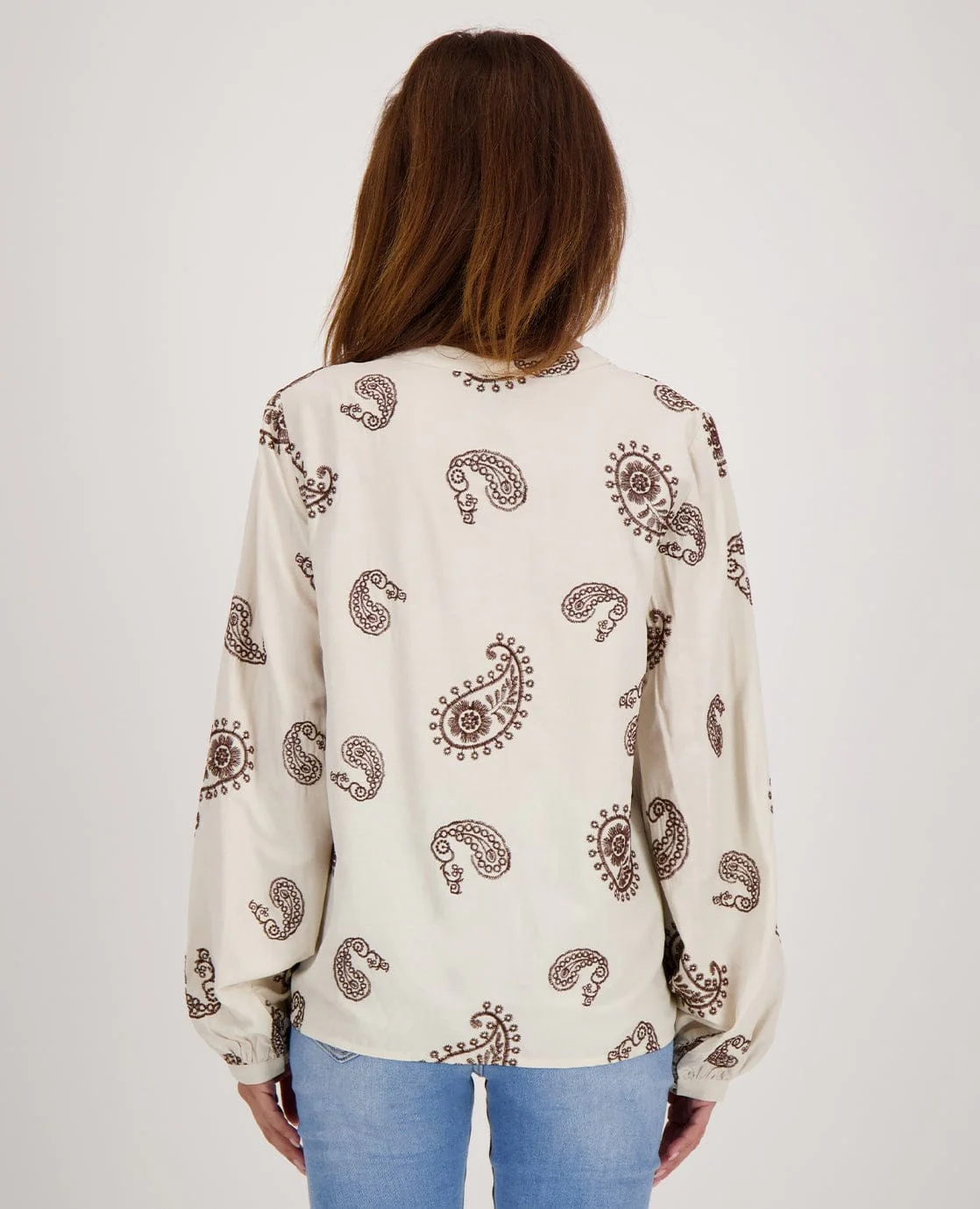 Blouse Lizzy | Greige / Cacao Brown - Image 6