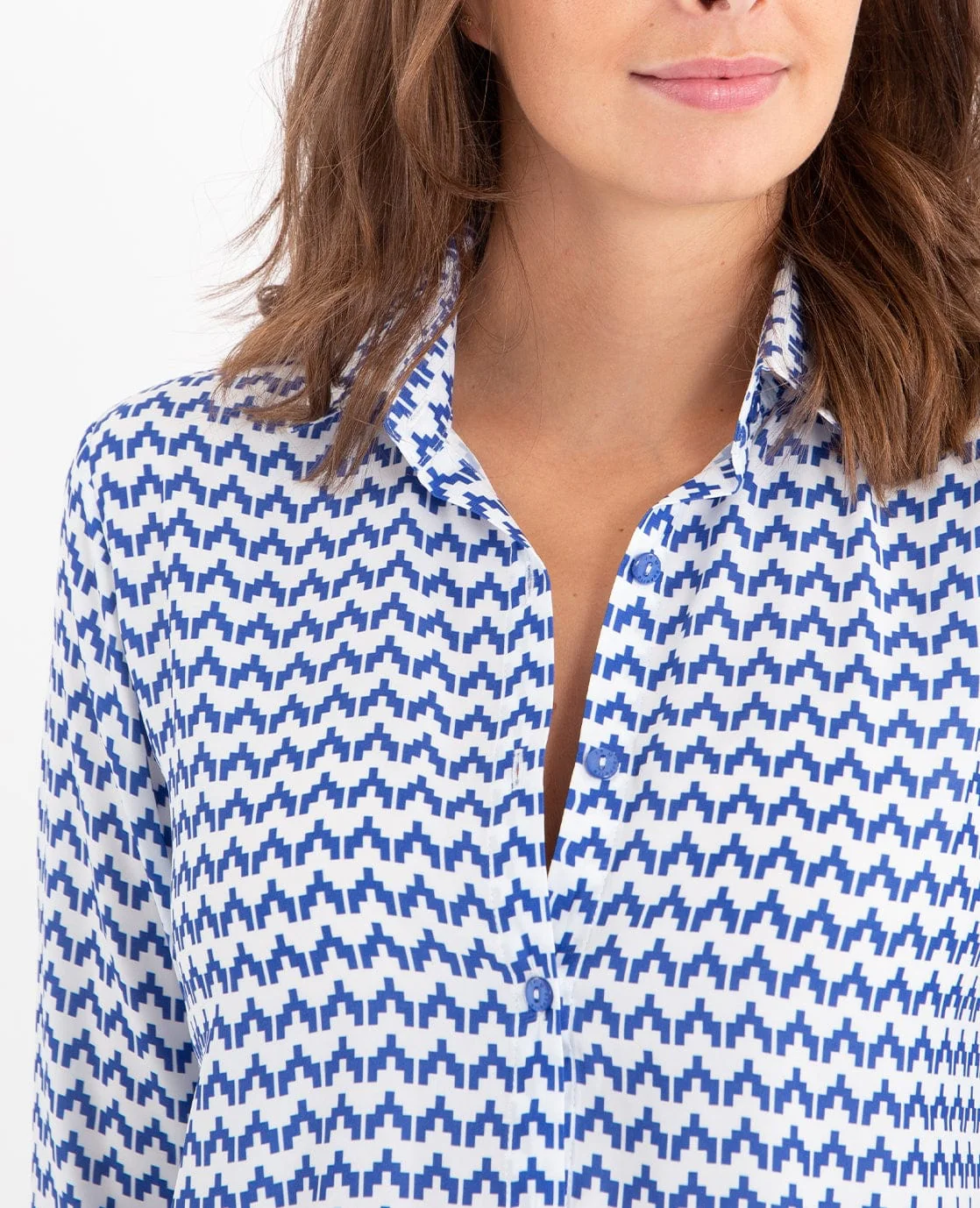 Blouse Perfecte | Royal Blue/Blanc - Image 2