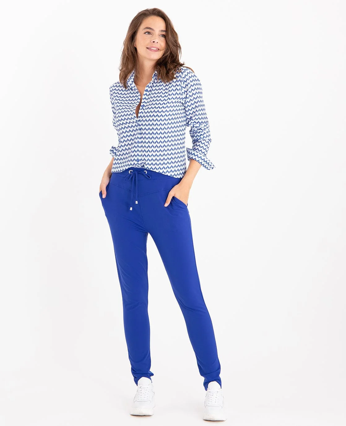 Blouse Perfecte | Royal Blue/Blanc - Image 3