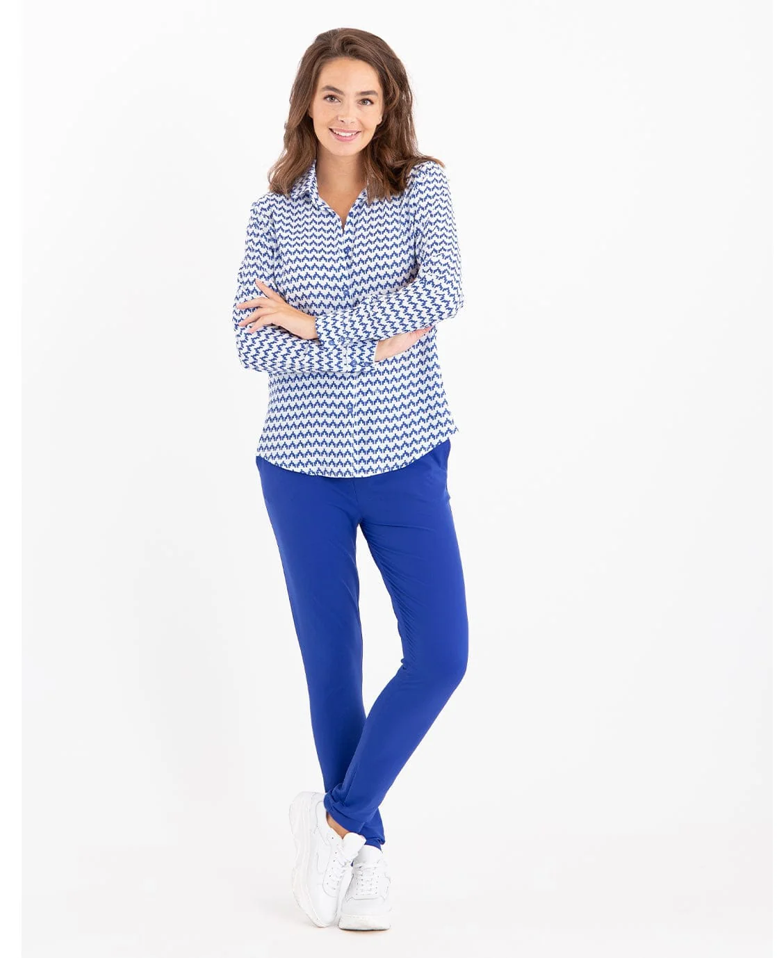 Blouse Perfecte | Royal Blue/Blanc - Image 4