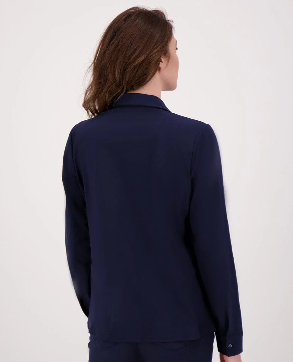 Blouse Perfecte Travel | Donkerblauw - Image 2