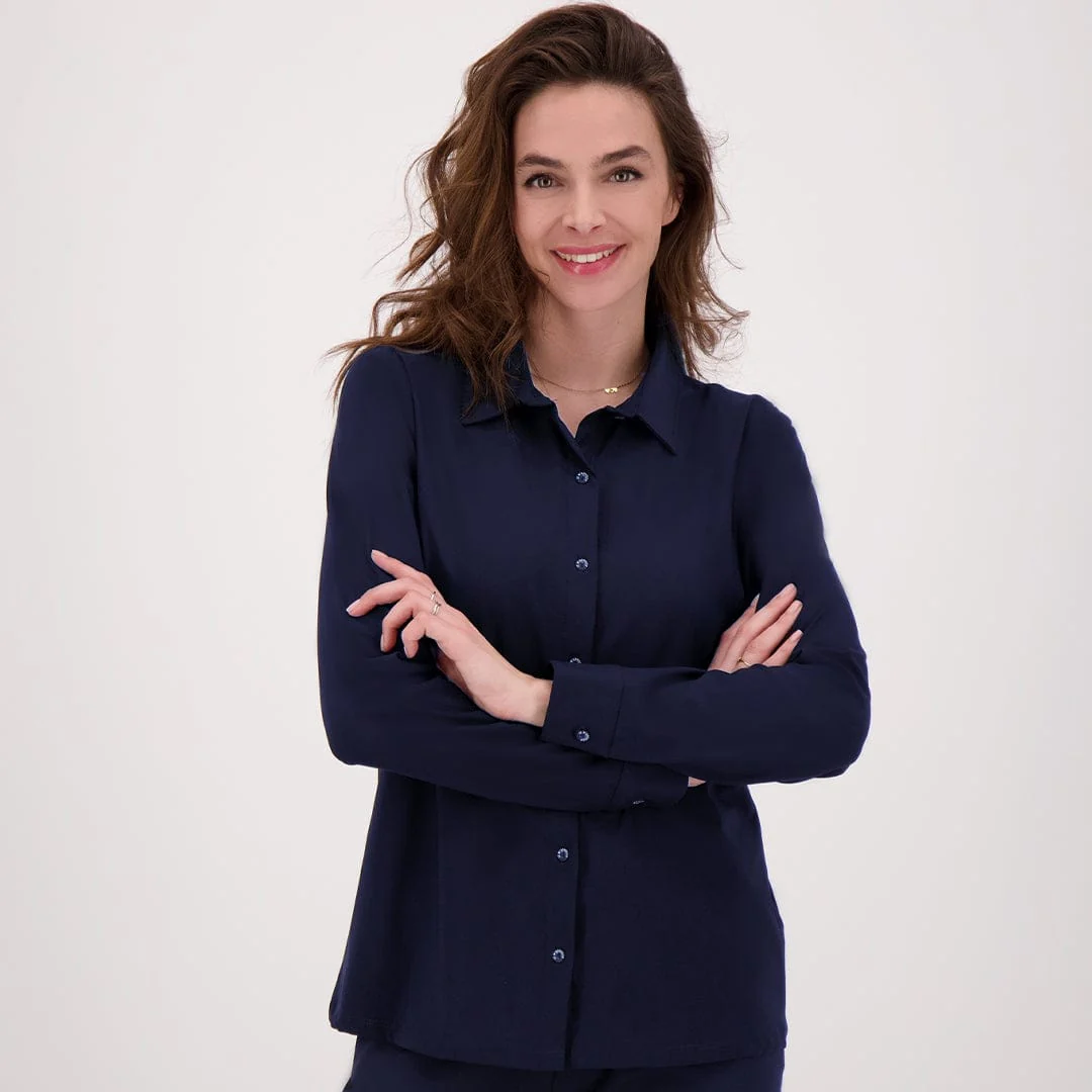 Blouse Perfecte Travel | Donkerblauw - Image 6