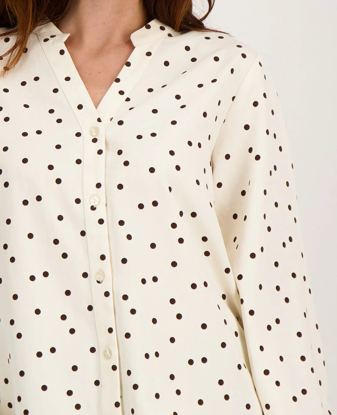 Blouse Roxy | Porcelain White / Espresso - Image 3