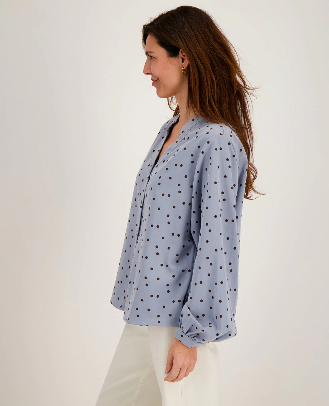 Blouse Roxy | Soft Blue / Espresso - Image 4