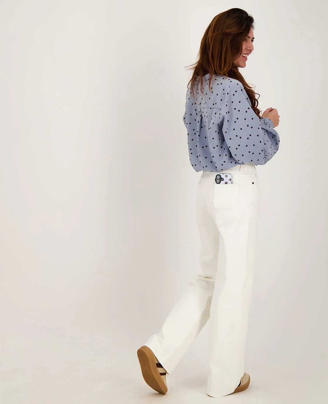 Blouse Roxy | Soft Blue / Espresso - Image 8