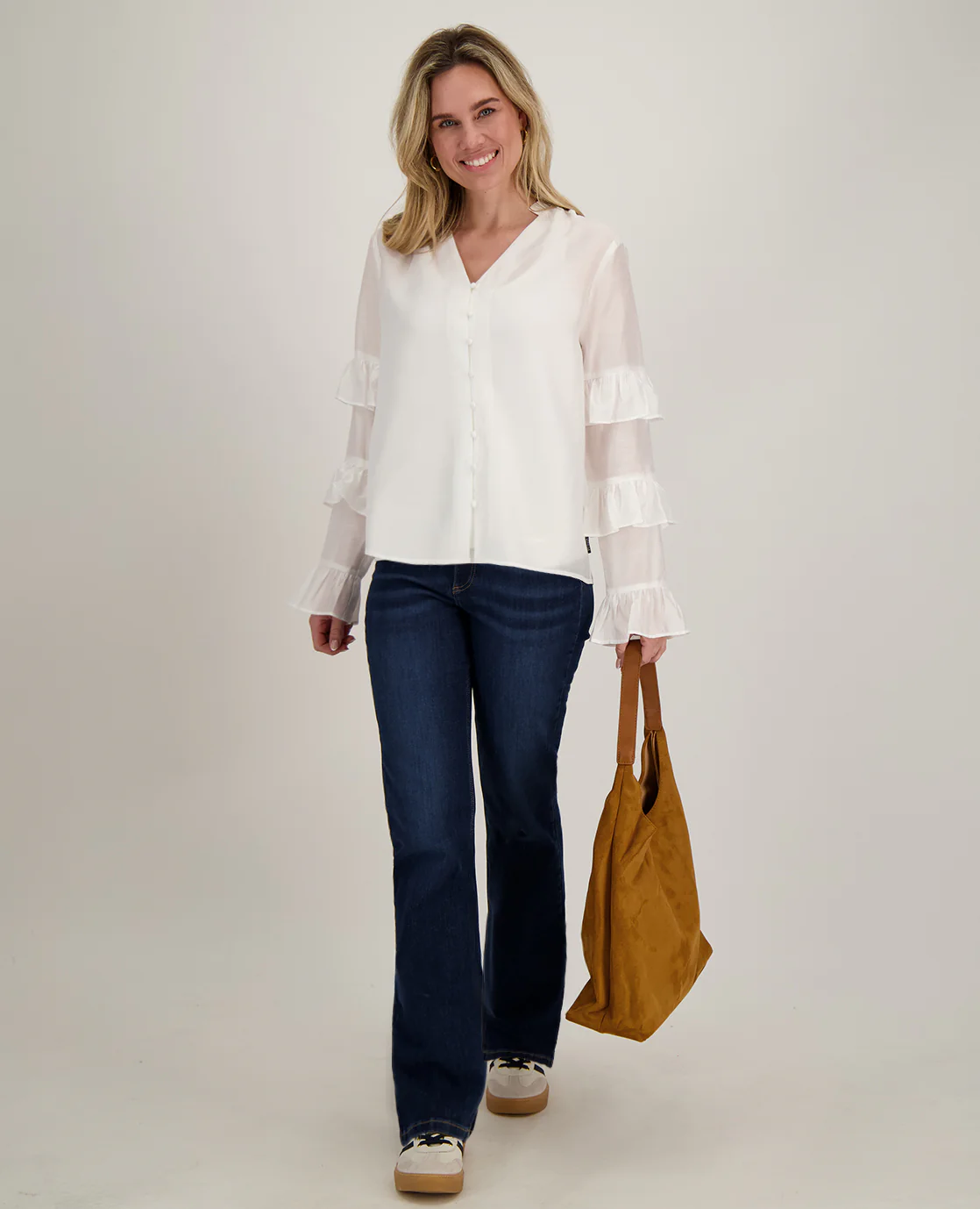 Blouse Ruffle | Off White - Image 9