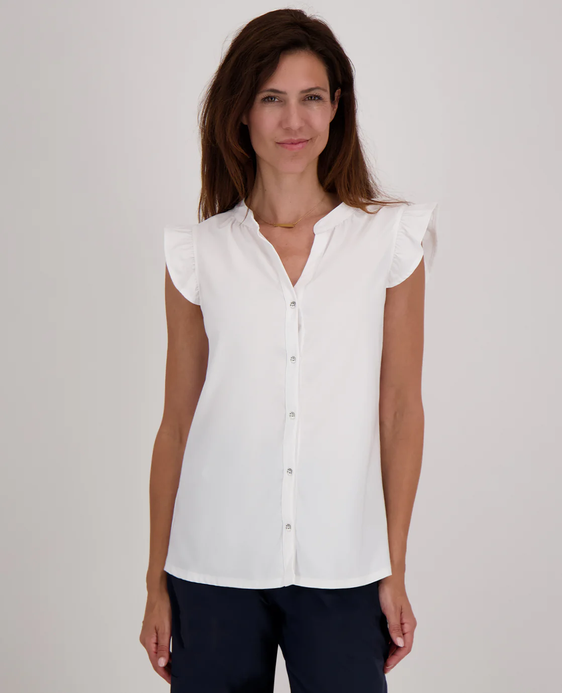Blouse Ruffle Travel | Wit - Image 3