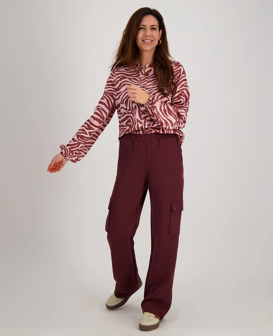 Blouse Satin | Burgundy / Pink