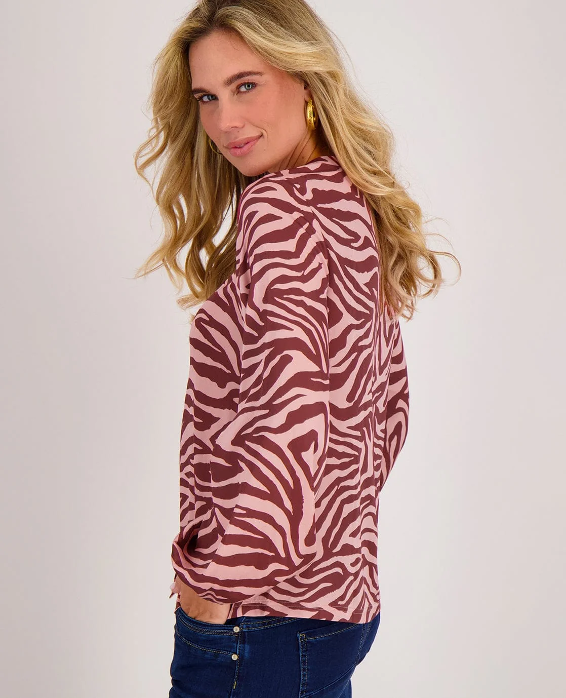 Blouse Satin | Burgundy / Pink - Image 5