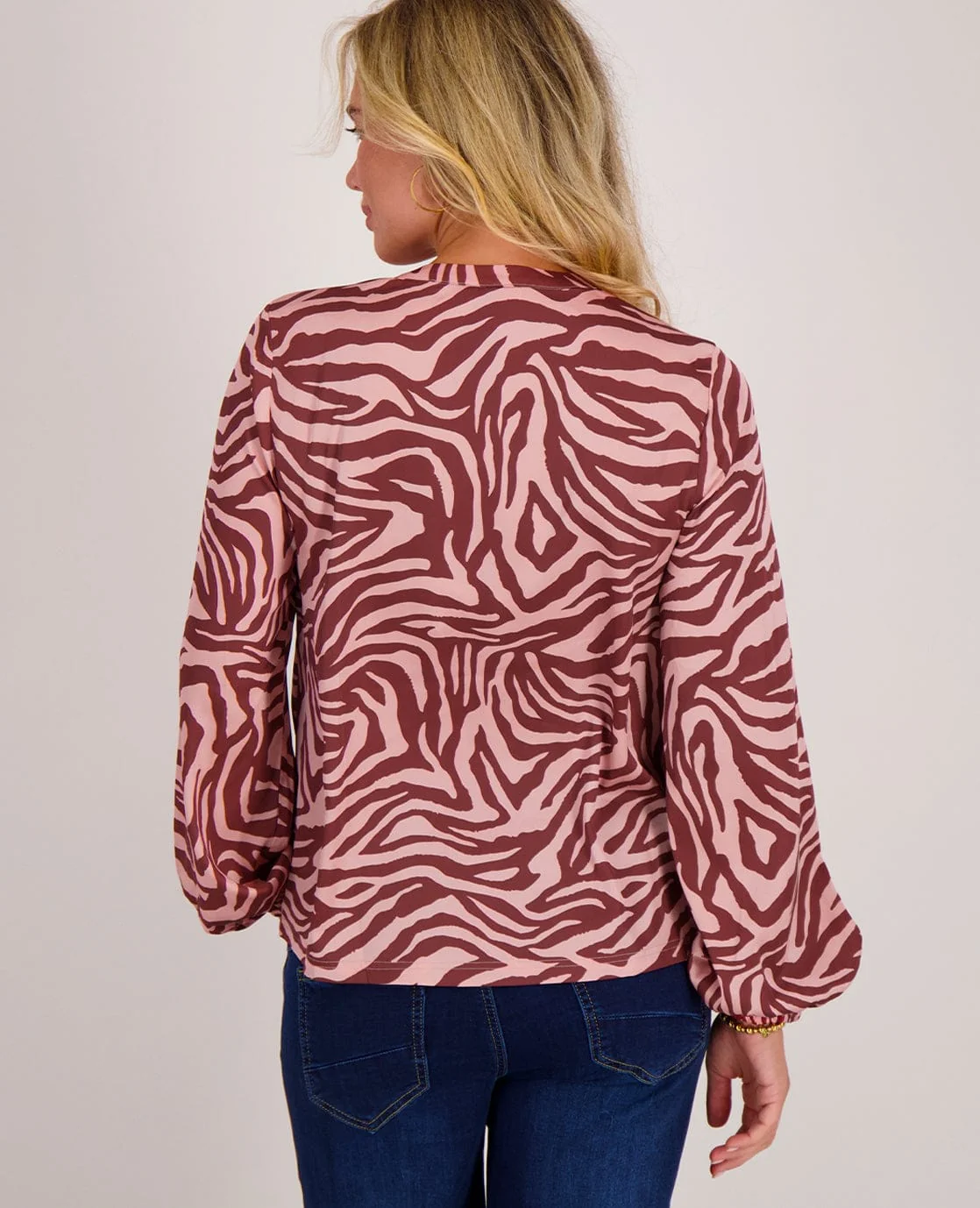 Blouse Satin | Burgundy / Pink - Image 6