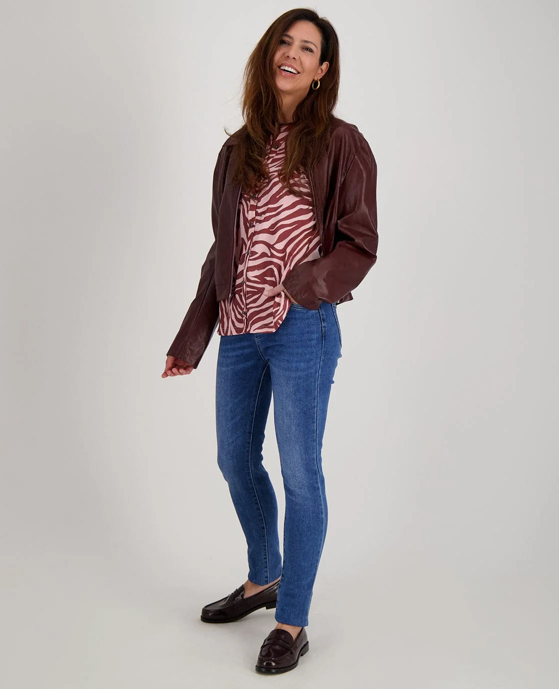 Blouse Satin | Burgundy / Pink - Image 7