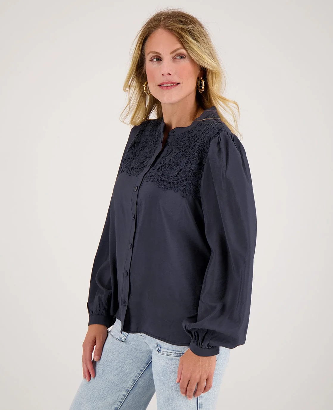 Blouse Tara | Donkerblauw - Image 4