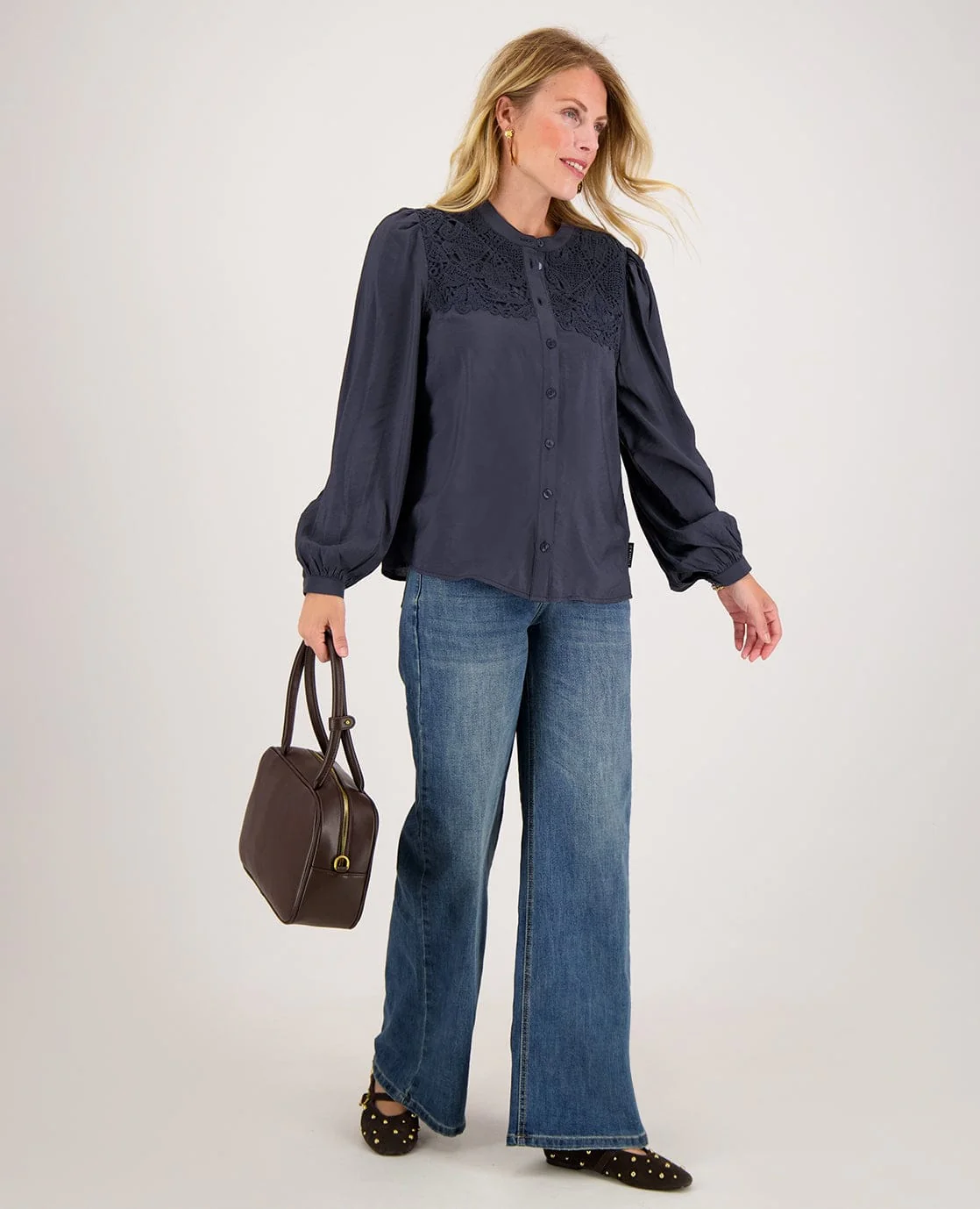 Blouse Tara | Donkerblauw - Image 7