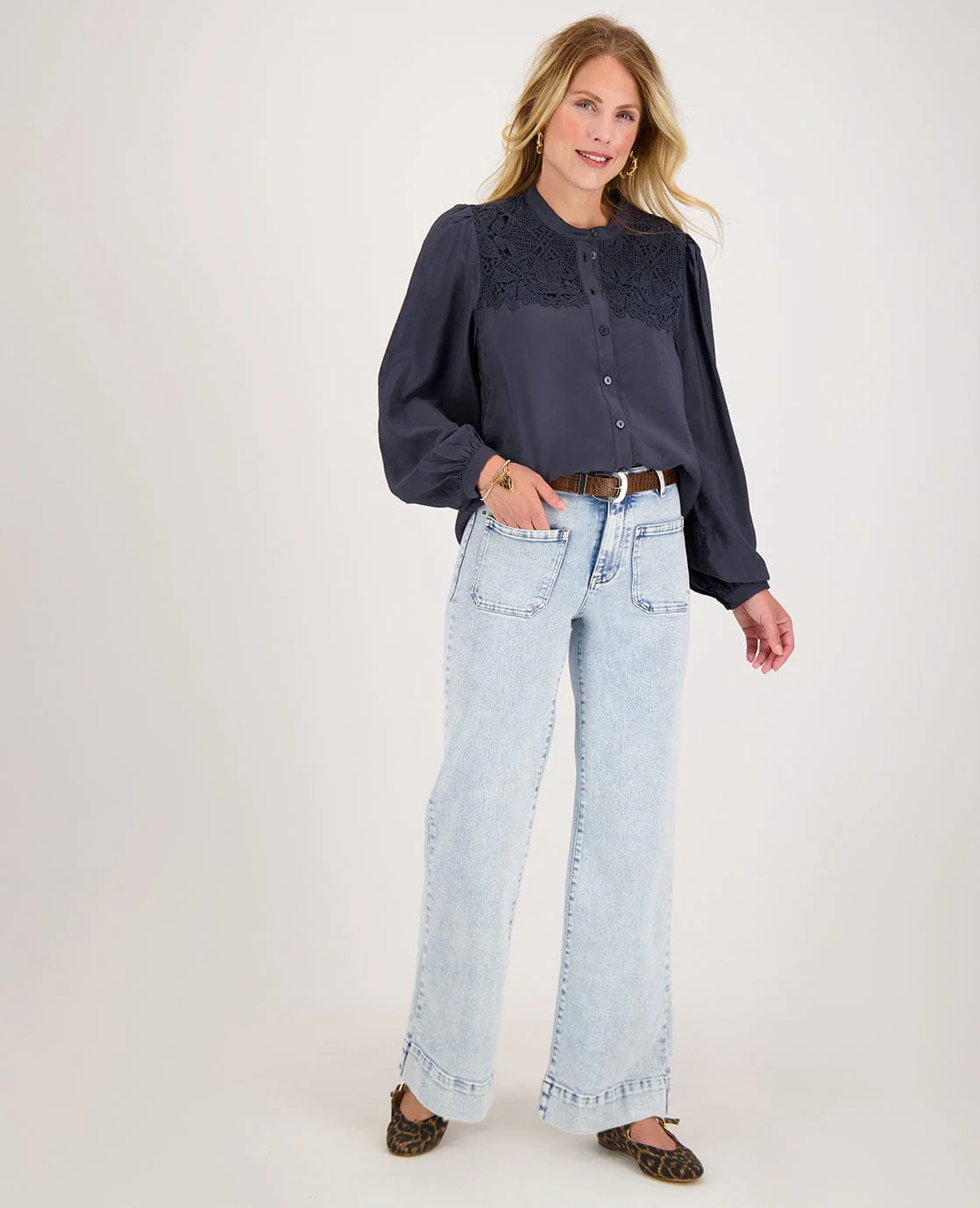 Blouse Tara | Donkerblauw - Image 8
