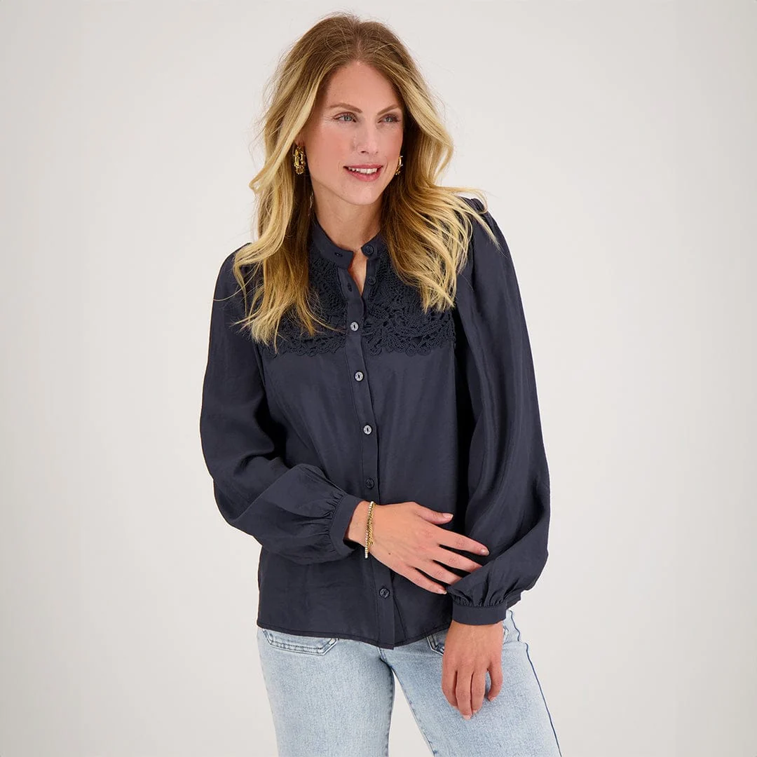 Blouse Tara | Donkerblauw - Image 9