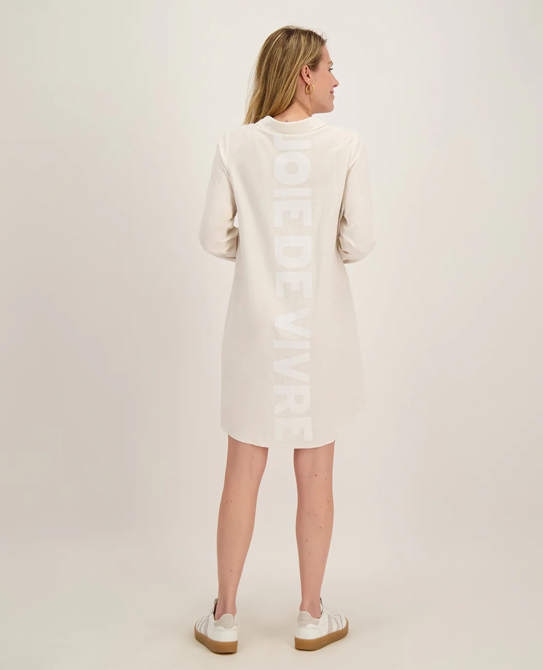 Blousedress Elodie | Beige Melange - Image 4
