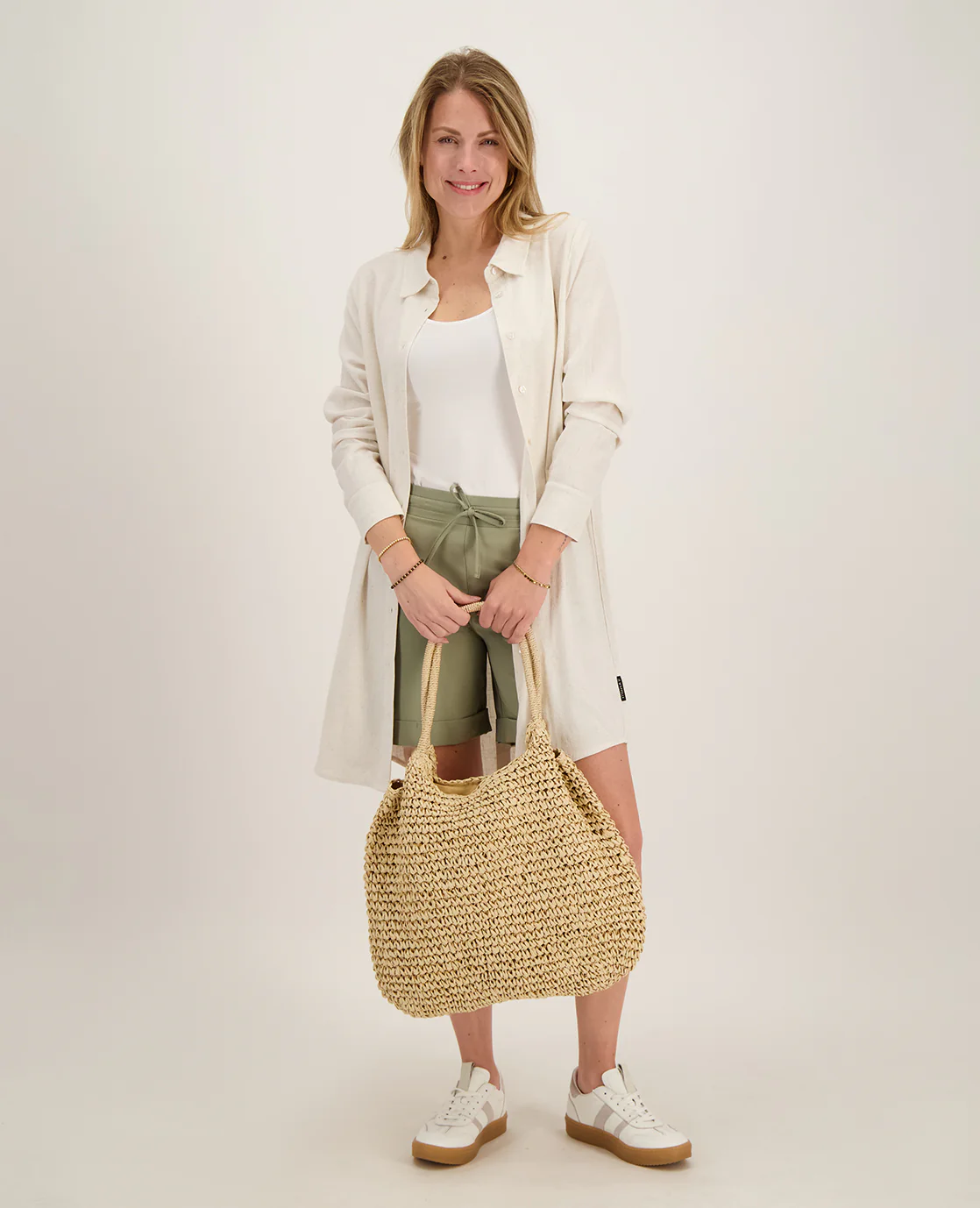 Blousedress Elodie | Beige Melange - Image 6