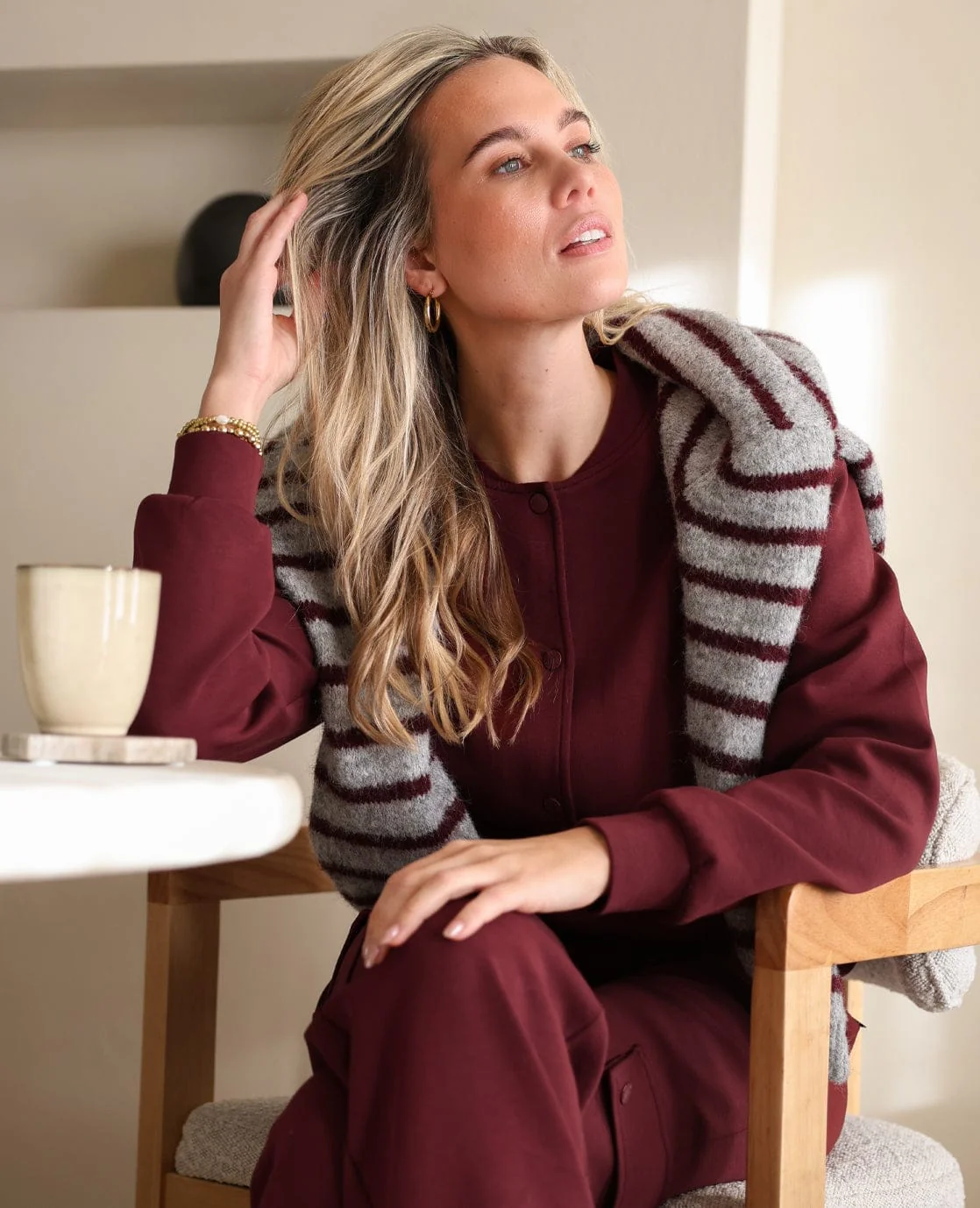 Bomber Veste | Dark Burgundy - Image 2