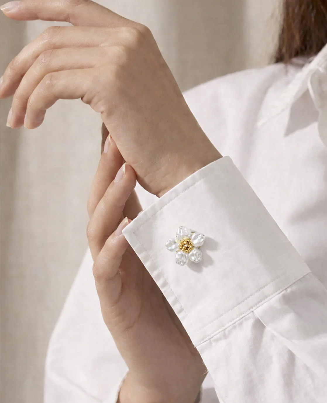 Button Cover | Pearl White