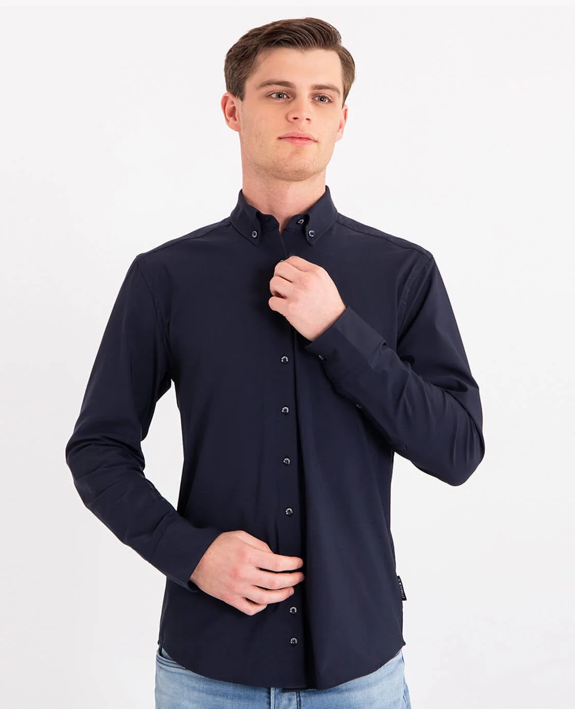 Button Down Shirt Homme Travel | Donkerblauw