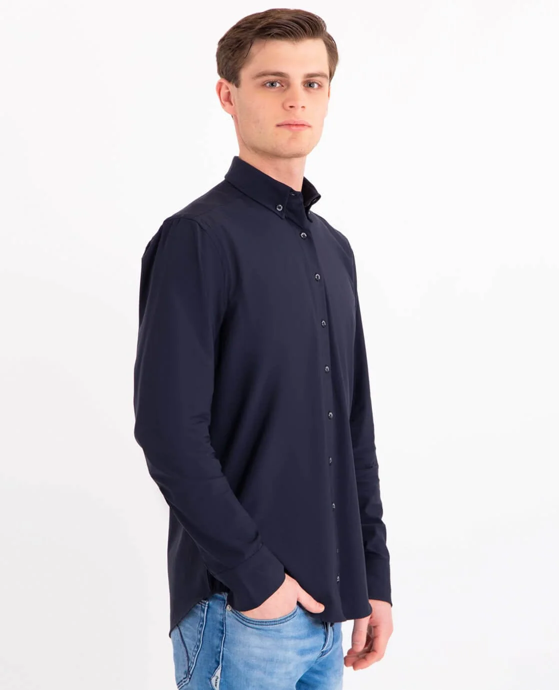 Button Down Shirt Homme Travel | Donkerblauw - Image 3