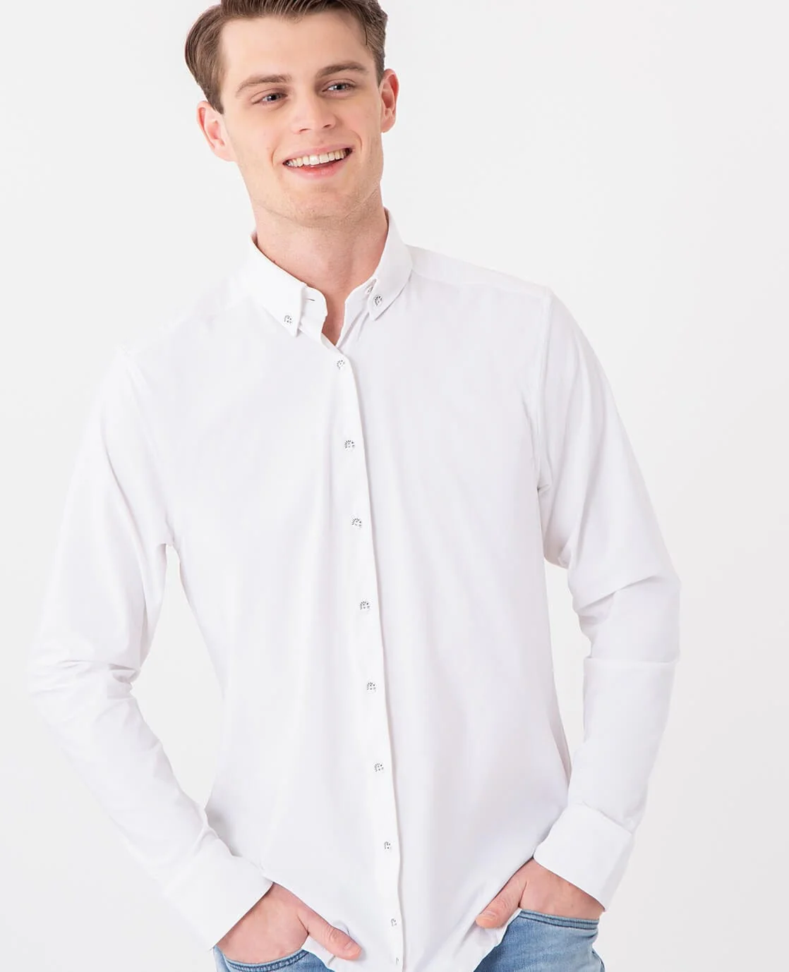 Button Down Shirt Homme Travel | Wit - Image 6