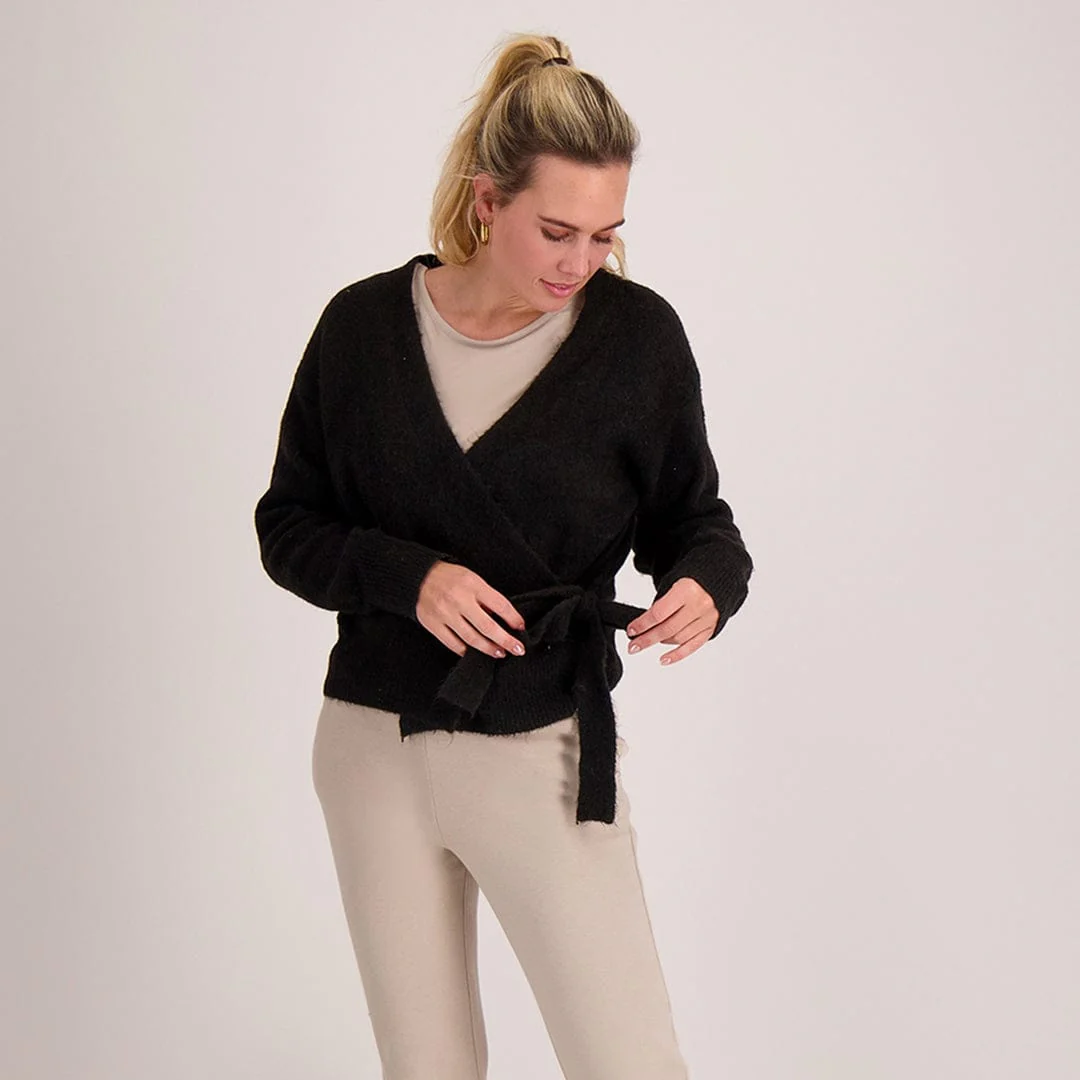 Cardigan Wrapped | Zwart - Image 6
