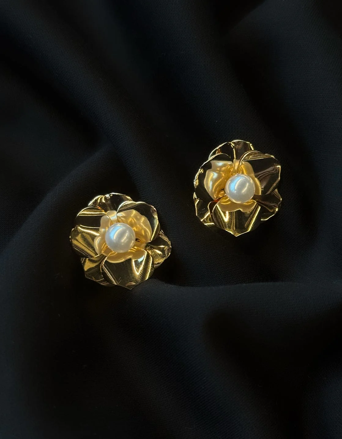 Earrings Flower | Goud / Wit