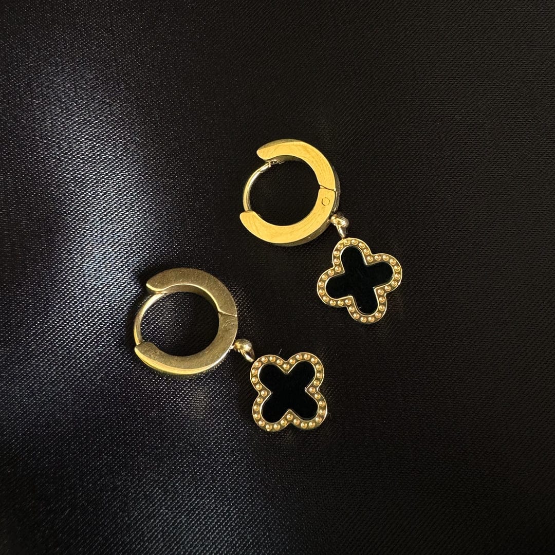 Earrings Lucky Charm | Noir/gold