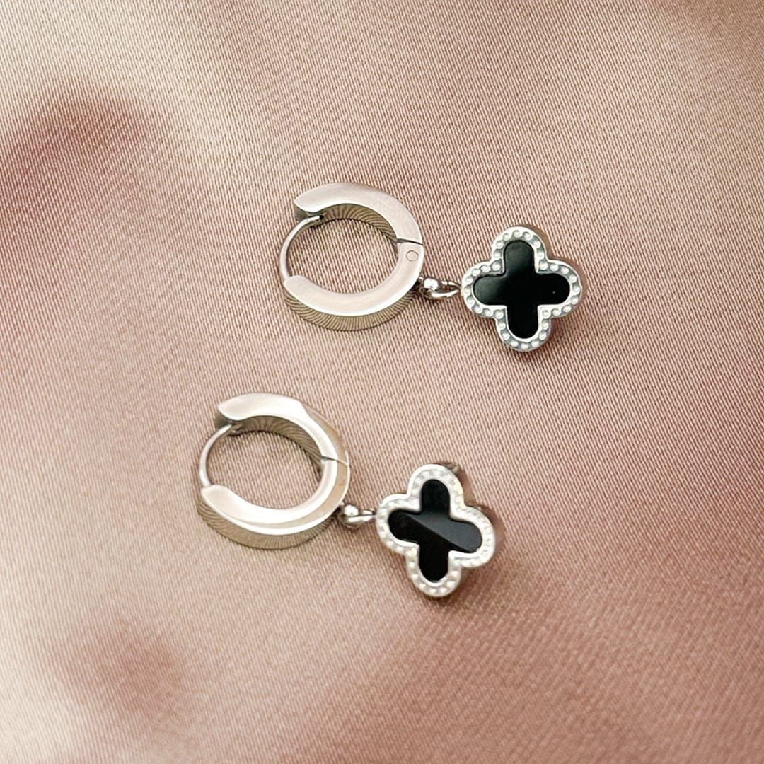 Earrings Lucky Charm | Noir/zilver