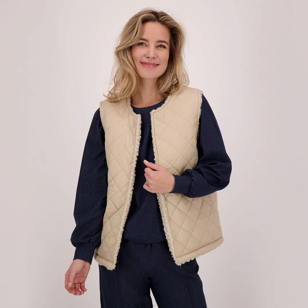 Gilet Teddy Reversible | Ecru