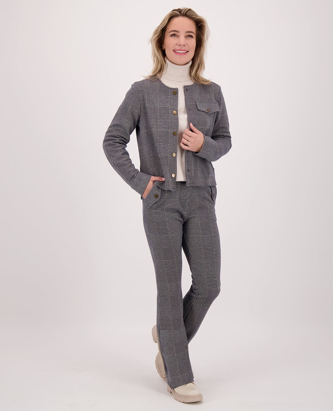 Jacket Jacquard | Navy/Dark Greige - Image 10