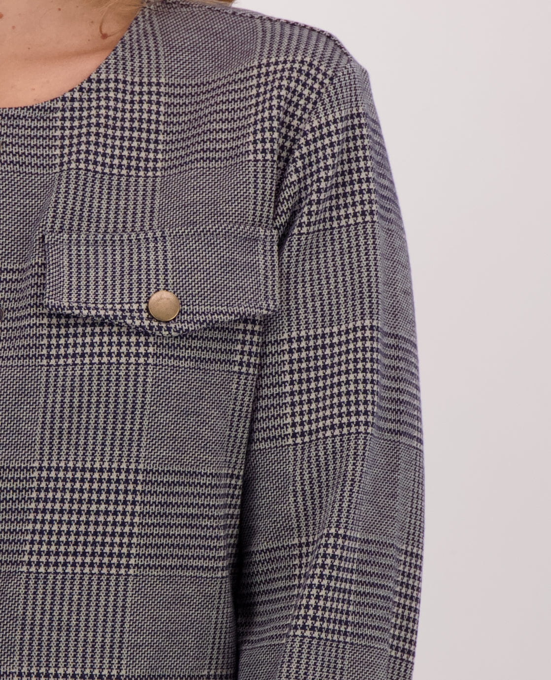 Jacket Jacquard | Navy/Dark Greige - Image 5