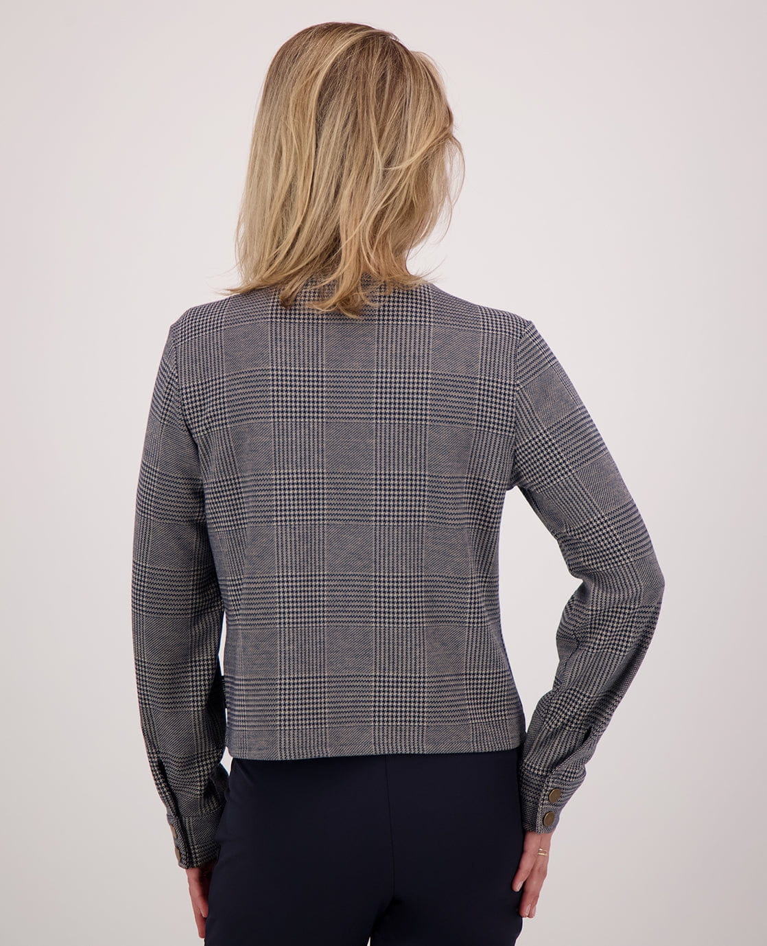 Jacket Jacquard | Navy/Dark Greige - Image 6