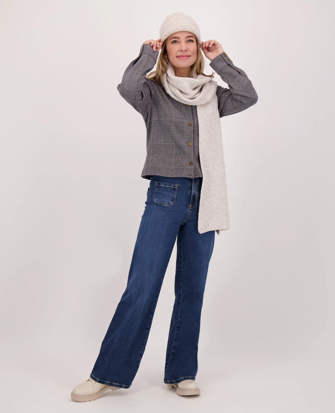 Jacket Jacquard | Navy/Dark Greige - Image 9