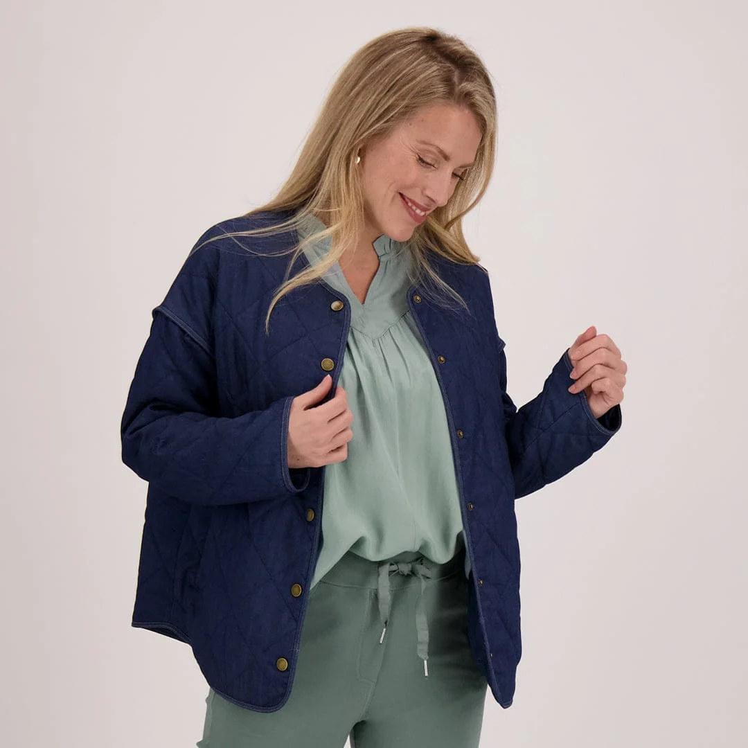 Jacket Quilted | Dark Blue Denim - Image 10
