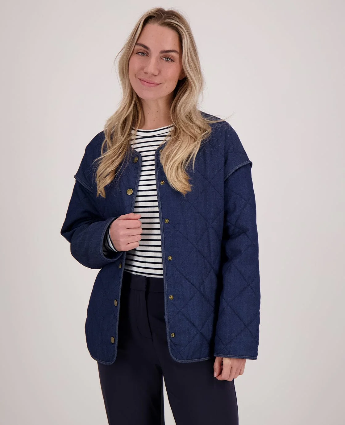Jacket Quilted | Dark Blue Denim - Image 4