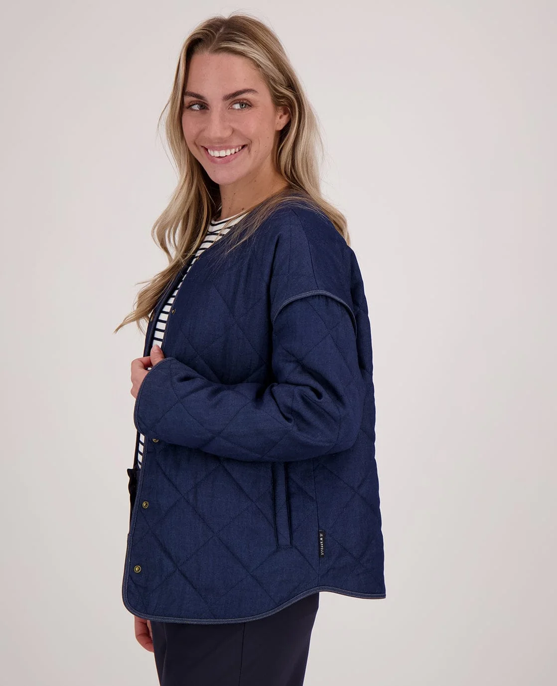 Jacket Quilted | Dark Blue Denim - Image 5