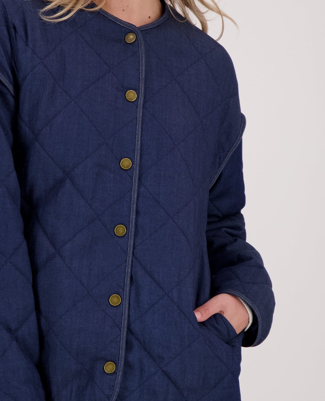 Jacket Quilted | Dark Blue Denim - Image 6