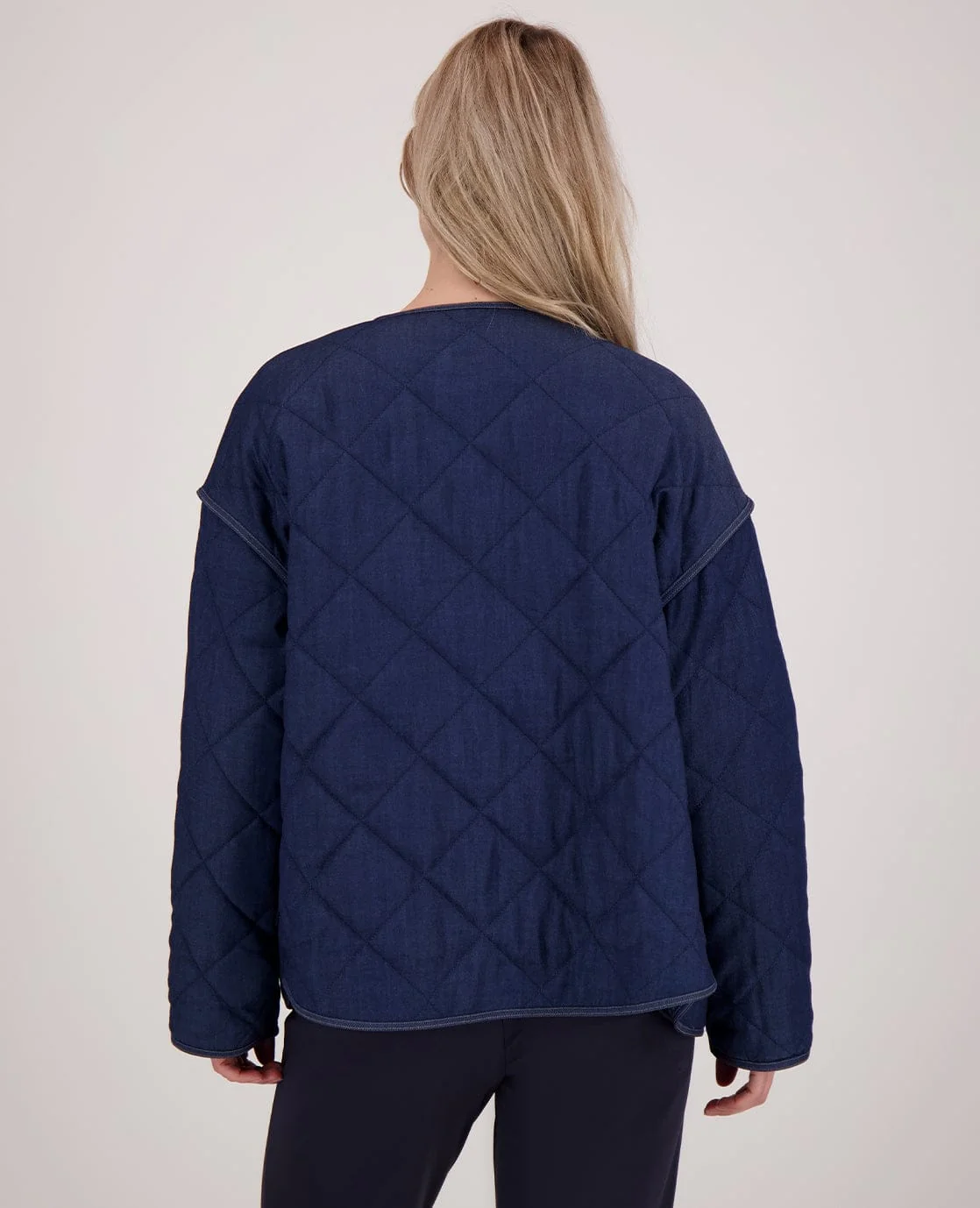 Jacket Quilted | Dark Blue Denim - Image 7